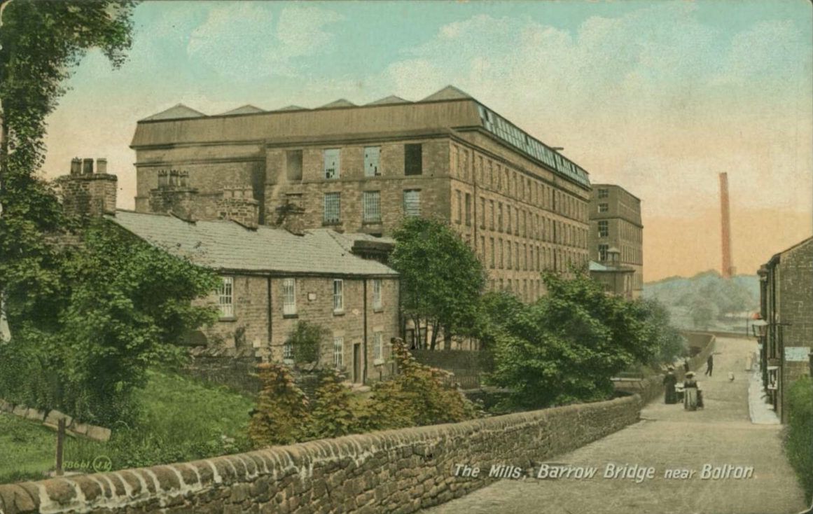 Postcard showing photograph of Dean Mills in Barrow Bridge